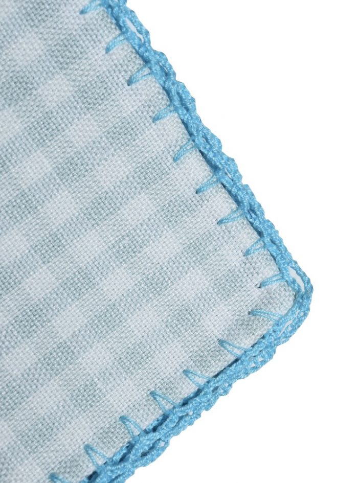 GRECÍA pale mint Gingham check Radici patrimonio 1970 pocket square - Image 2